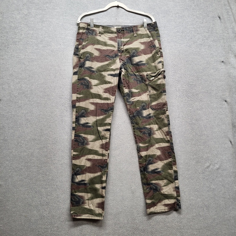 Vans Men Pants 32 Green Bellwood Camouflage Chino Ripstop Skater